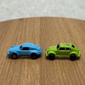 VTG Mini Toy Cars Hong Kong Green Beetle Totsie Blue Porche 911‎ Diecast 70's